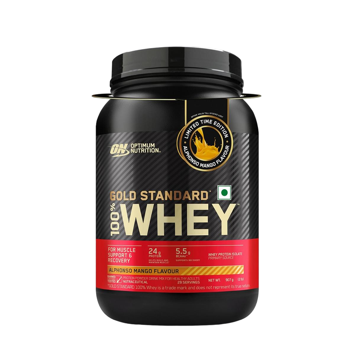 optimum nutrition on Optimum Nutrition (ON) Gold Standard 100% Whey Protein Powder 2 lb, 907g, Alphonso Mango (Limited Edition) for Muscle Support & Recovery, Vegetarian-picture-17