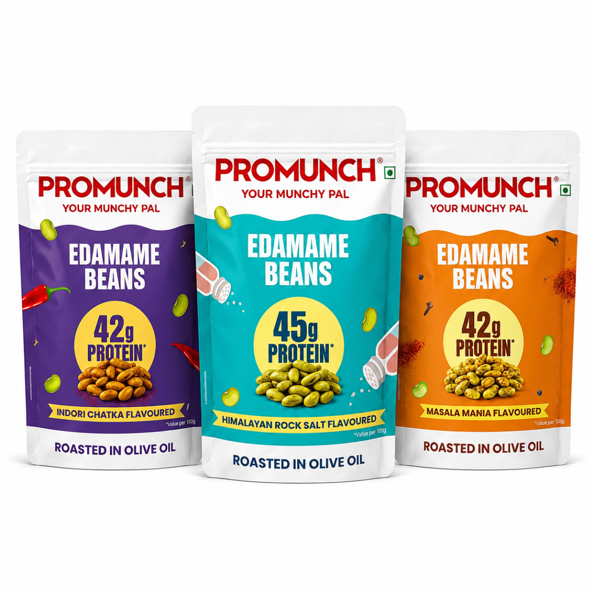 PROMUNCH Roasted Edamame Beans Combo | High Protein Snacks-picture-21