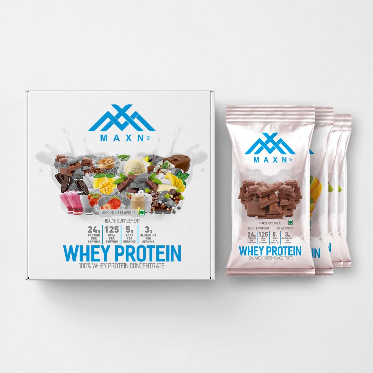 MAXN Whey Protein Sample Pack – Assorted Flavours | 8 Single Serve Sachets-image-4